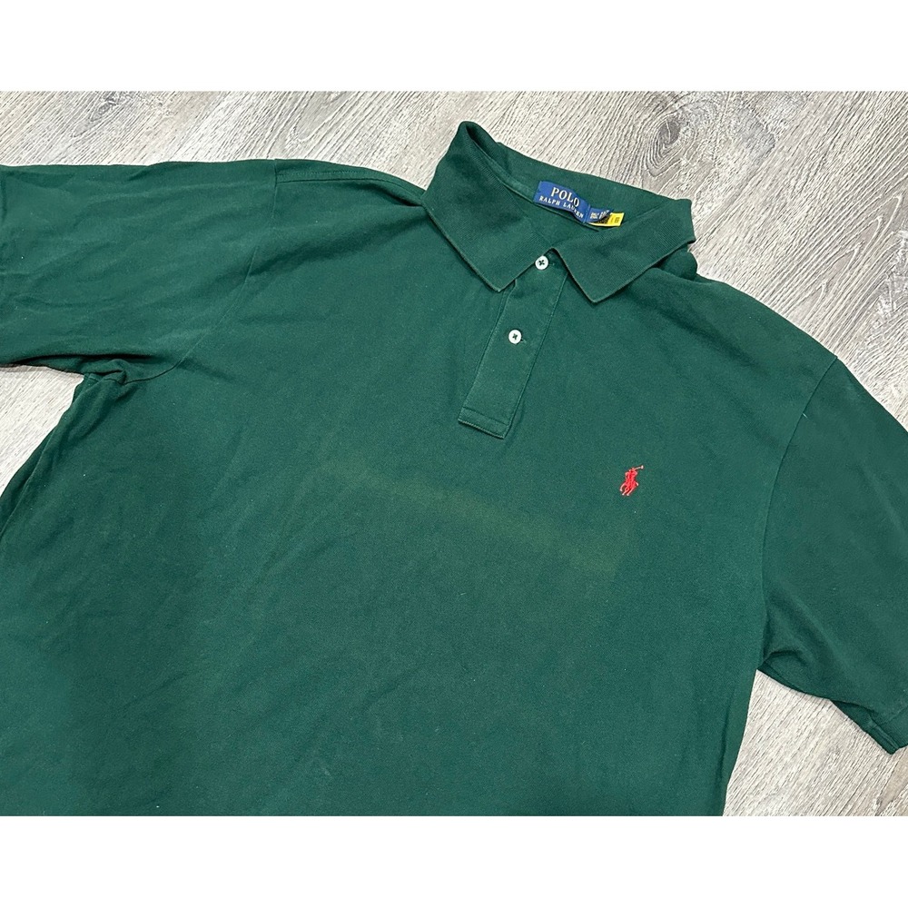 Polo Ralph Lauren Polo Shirt Men's 2XLT Green Breathable Red Pony Casual Shirt